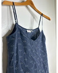AG 100% Silk Whale Nautical Fish V- Neck Camisole Tank Top