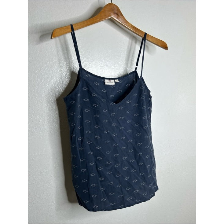 Ag Adriano Goldschmied AG 100% Silk Whale Nautical Fish V- Neck Camisole Tank Top - Silk