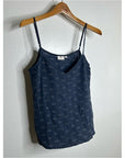 AG 100% Silk Whale Nautical Fish V- Neck Camisole Tank Top