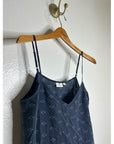 AG 100% Silk Whale Nautical Fish V- Neck Camisole Tank Top