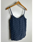 AG 100% Silk Whale Nautical Fish V- Neck Camisole Tank Top