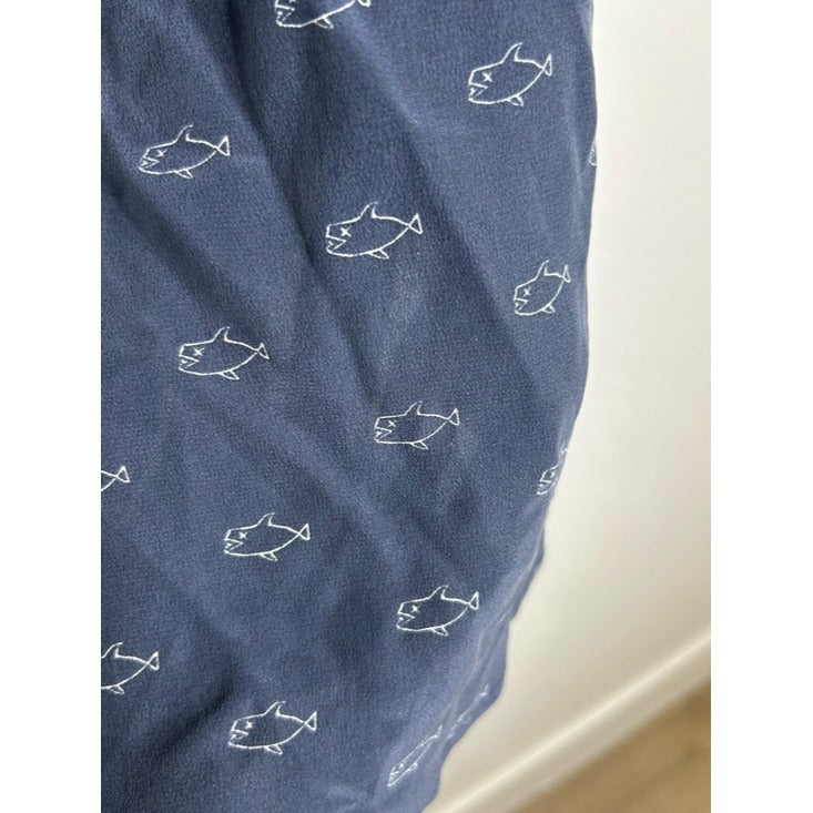 AG 100% Silk Whale Nautical Fish V- Neck Camisole Tank Top