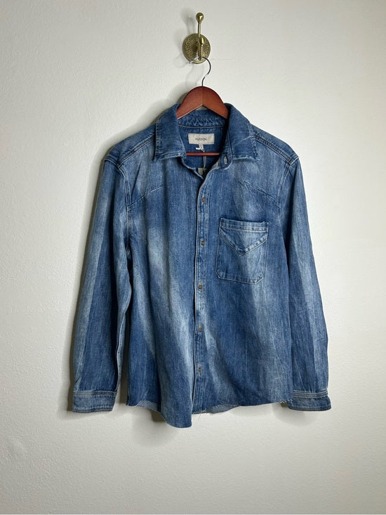 Hudson Hudson 100% Cotton Acid Wash Button Down Oversized Shirt - Cotton