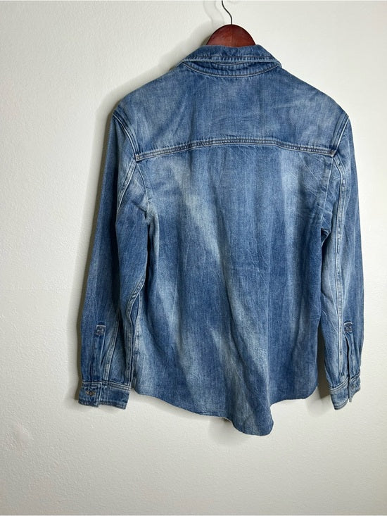 Hudson 100% Cotton Acid Wash Button Down Oversized Shirt