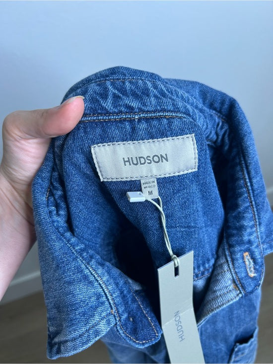 Hudson 100% Cotton Acid Wash Button Down Oversized Shirt
