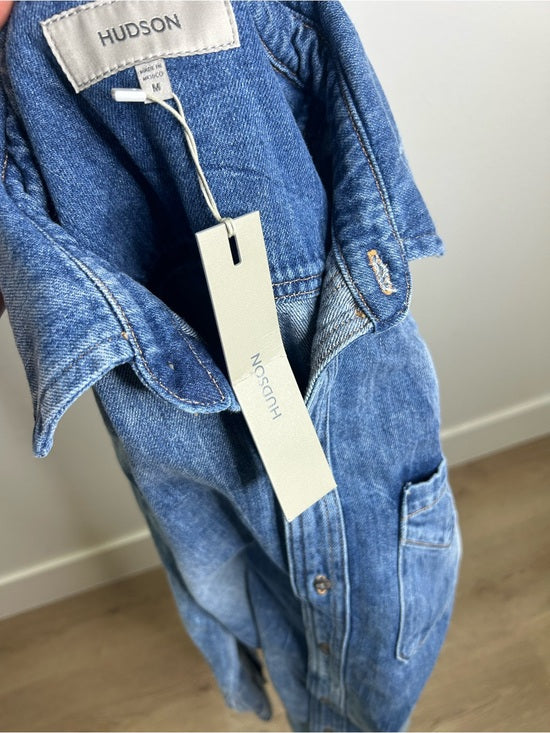 Hudson 100% Cotton Acid Wash Button Down Oversized Shirt