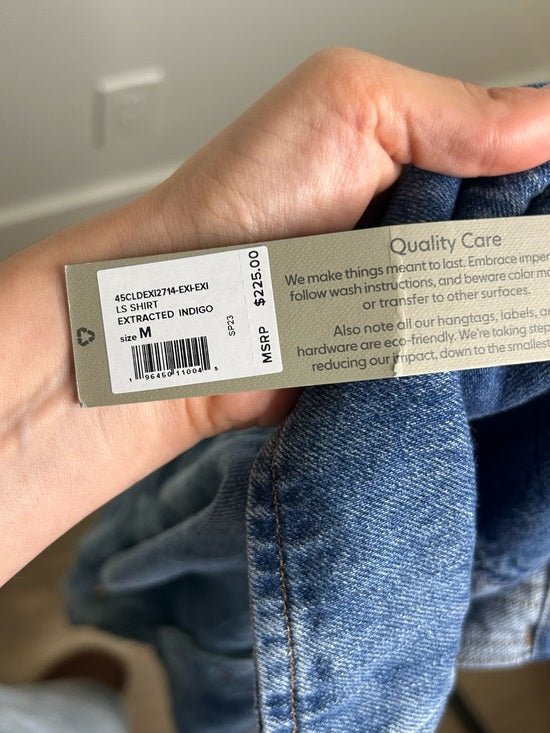 Hudson 100% Cotton Acid Wash Button Down Oversized Shirt