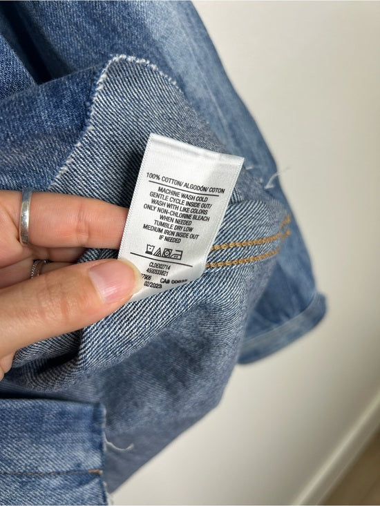 Hudson 100% Cotton Acid Wash Button Down Oversized Shirt