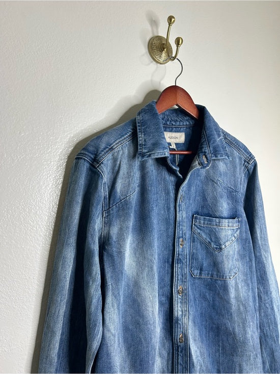 Hudson Hudson 100% Cotton Acid Wash Button Down Oversized Shirt - Cotton