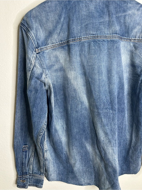 Hudson 100% Cotton Acid Wash Button Down Oversized Shirt