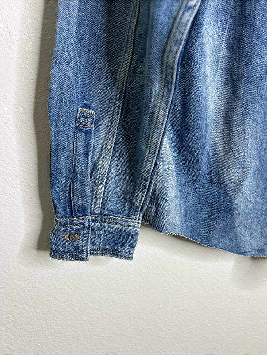 Hudson 100% Cotton Acid Wash Button Down Oversized Shirt