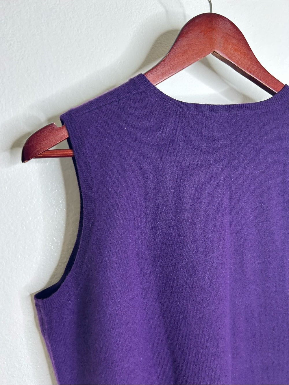 Saks Fifth Avenue 100% Cashmere Deep Purple Knit Tank Top Sweater