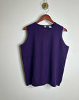 Saks Fifth Avenue 100% Cashmere Deep Purple Knit Tank Top Sweater