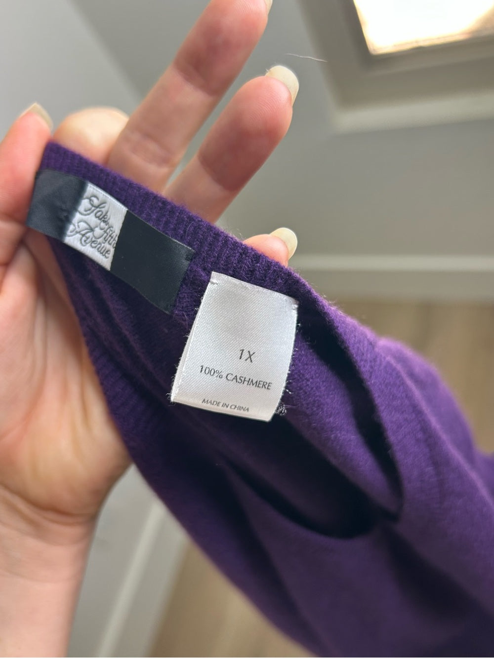 Saks Fifth Avenue 100% Cashmere Deep Purple Knit Tank Top Sweater