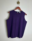 Saks Fifth Avenue 100% Cashmere Deep Purple Knit Tank Top Sweater