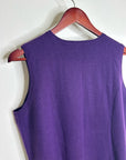 Saks Fifth Avenue 100% Cashmere Deep Purple Knit Tank Top Sweater