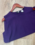 Saks Fifth Avenue 100% Cashmere Deep Purple Knit Tank Top Sweater