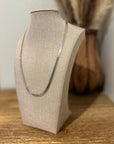 925 Sterling Silver Herringbone Etched Detail Double Sided Chain Necklace
