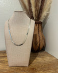 925 Sterling Silver Herringbone Etched Detail Double Sided Chain Necklace
