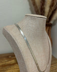 925 Sterling Silver Herringbone Etched Detail Double Sided Chain Necklace