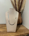 925 Sterling Silver Herringbone Etched Detail Double Sided Chain Necklace