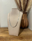 925 Sterling Silver Herringbone Etched Detail Double Sided Chain Necklace