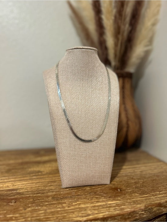 Jewelry 925 Sterling Silver Herringbone Etched Detail Double Sided Chain Necklace