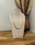 925 Sterling Silver Herringbone Etched Detail Double Sided Chain Necklace