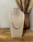 925 Sterling Silver Herringbone Etched Detail Double Sided Chain Necklace