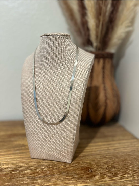 Jewelry 925 Sterling Silver Herringbone Etched Detail Double Sided Chain Necklace