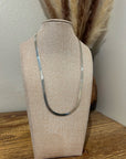 925 Sterling Silver Herringbone Etched Detail Double Sided Chain Necklace