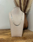 925 Sterling Silver Herringbone Etched Detail Double Sided Chain Necklace