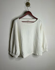 Nation LA 100% Cotton Geri Sweatshirt French Terry Boxy Fit in Porcelain