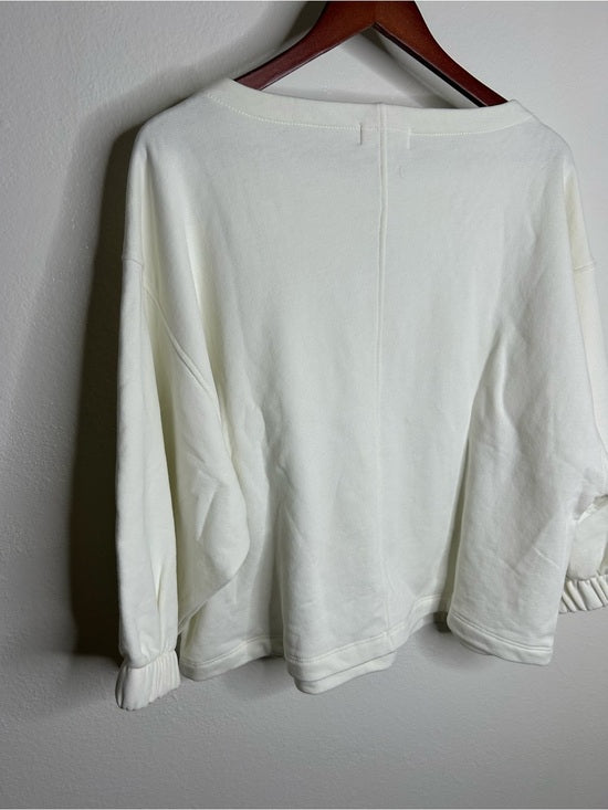 Nation LA 100% Cotton Geri Sweatshirt French Terry Boxy Fit in Porcelain