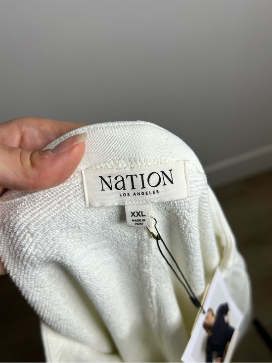 Nation LA 100% Cotton Geri Sweatshirt French Terry Boxy Fit in Porcelain