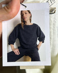 Nation LA 100% Cotton Geri Sweatshirt French Terry Boxy Fit in Porcelain