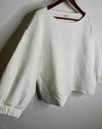 Nation LA 100% Cotton Geri Sweatshirt French Terry Boxy Fit in Porcelain