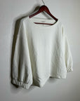 Nation LA 100% Cotton Geri Sweatshirt French Terry Boxy Fit in Porcelain