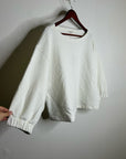 Nation LA 100% Cotton Geri Sweatshirt French Terry Boxy Fit in Porcelain