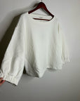 Nation LA 100% Cotton Geri Sweatshirt French Terry Boxy Fit in Porcelain
