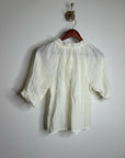 Nation LA 100% Cotton Whitney Ruffle Short Sleeve Top in Porcelain