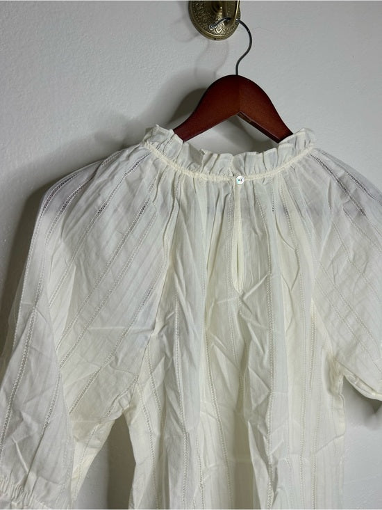 Nation LA 100% Cotton Whitney Ruffle Short Sleeve Top in Porcelain
