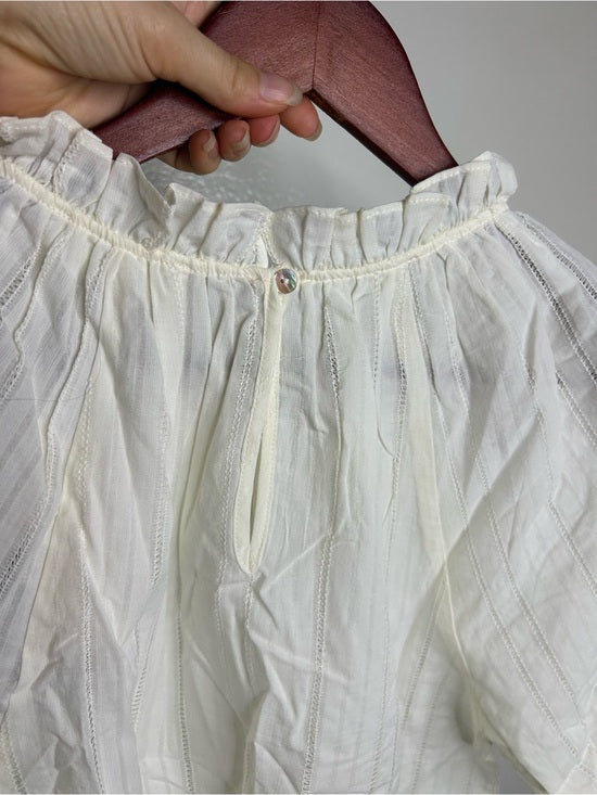 Nation LA 100% Cotton Whitney Ruffle Short Sleeve Top in Porcelain
