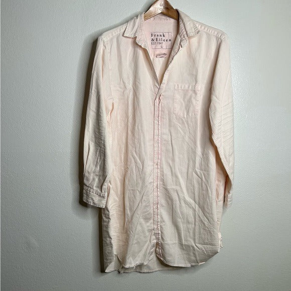 Frank &amp;amp; Eileen Frank &amp;amp; Eileen 100% Cotton Mary Famous Denim Light Pink Shirt Dress - Cotton