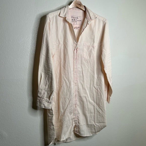 Frank &amp;amp; Eileen Frank &amp;amp; Eileen 100% Cotton Mary Famous Denim Light Pink Shirt Dress - Cotton