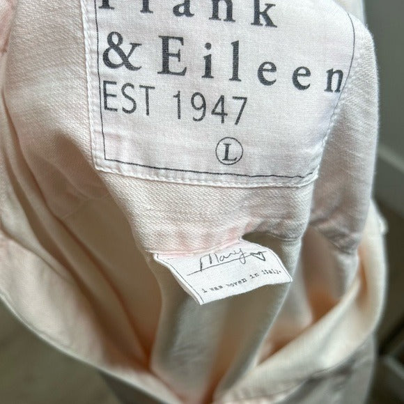 Frank &amp; Eileen 100% Cotton Mary Famous Denim Light Pink Shirt Dress