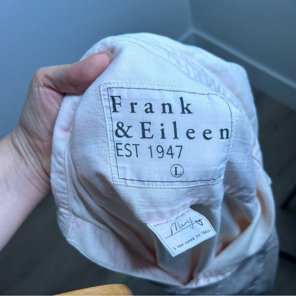 Frank &amp; Eileen 100% Cotton Mary Famous Denim Light Pink Shirt Dress