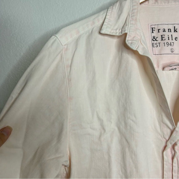 Frank &amp;amp; Eileen Frank &amp;amp; Eileen 100% Cotton Mary Famous Denim Light Pink Shirt Dress - Cotton