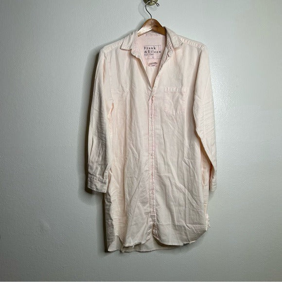 Frank &amp;amp; Eileen Frank &amp;amp; Eileen 100% Cotton Mary Famous Denim Light Pink Shirt Dress - Cotton