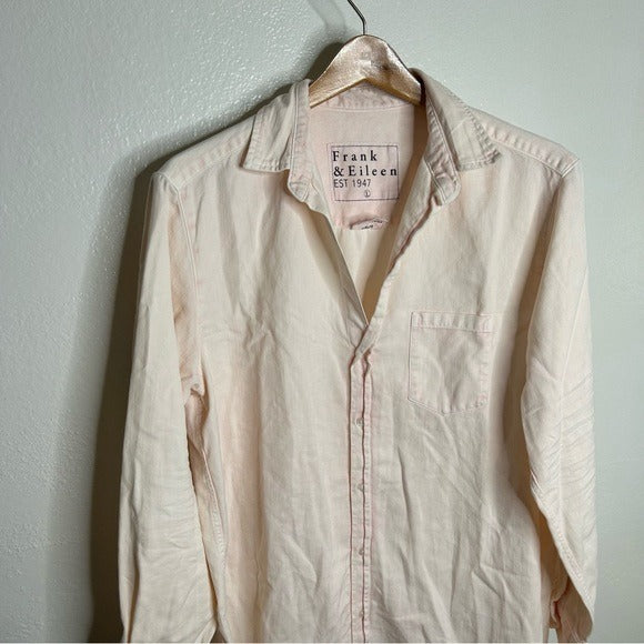 Frank &amp; Eileen 100% Cotton Mary Famous Denim Light Pink Shirt Dress